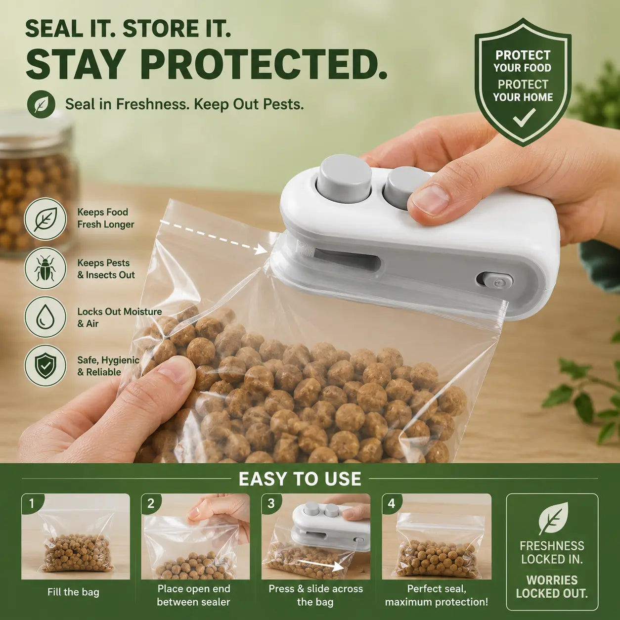 2-in-1 Mini Bag Sealer – USB Rechargeable