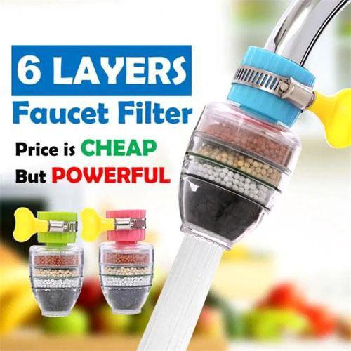 Carbon Faucet Water Filter – 6 Layer Universal Tap