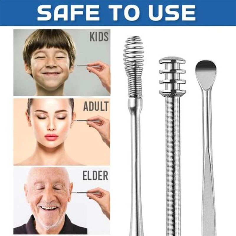 🧼 Ear Wax Cleaning Kit – 2 PCS Stainless Steel Tools