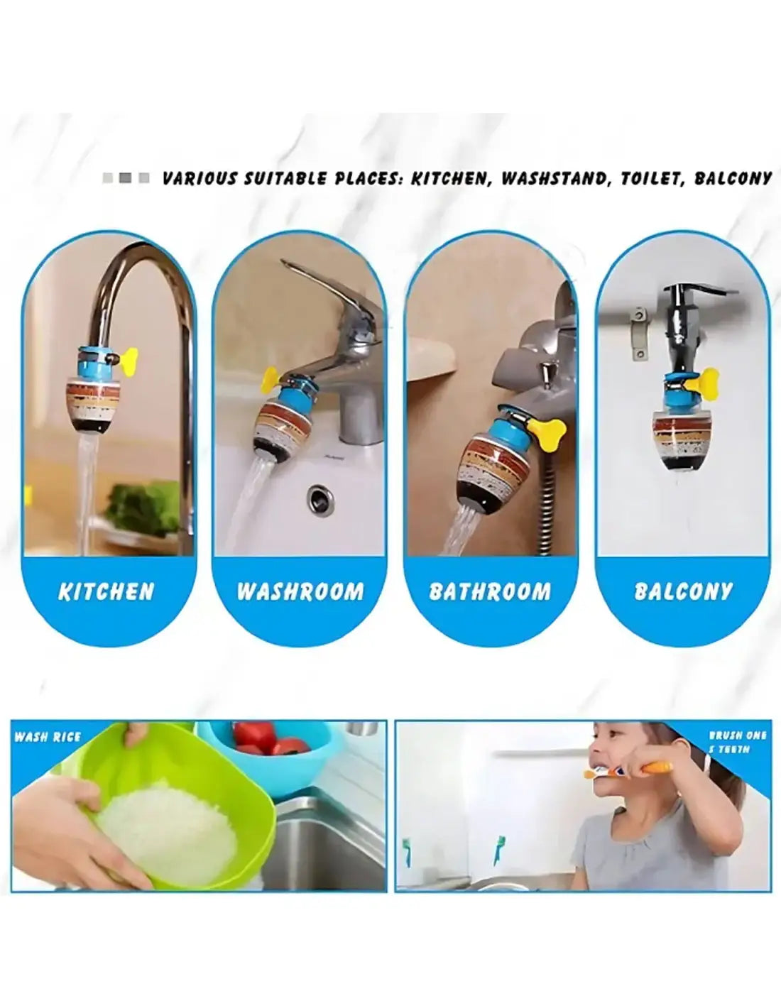Carbon Faucet Water Filter – 6 Layer Universal Tap